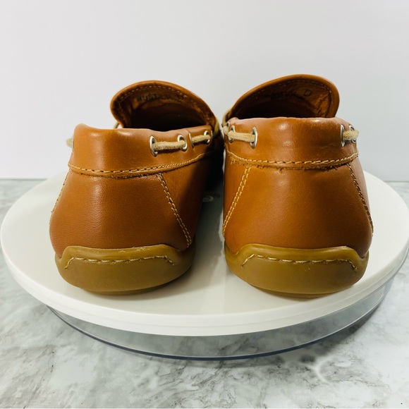 Sandrino Driving Loafers Mens 10.5D Rust Tan Leather Spain Penny Slip On Comfort - Picture 5 of 9